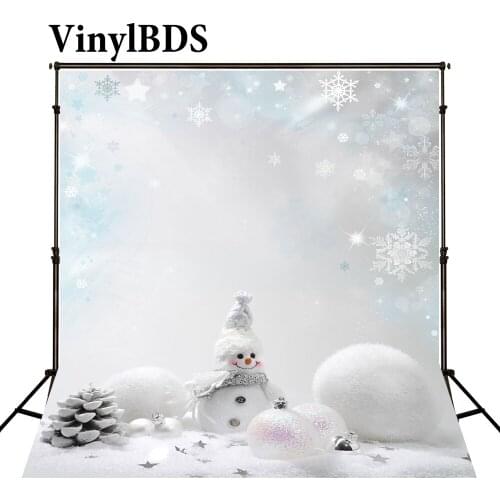 VinylBDS Christmas Backdropthe Snowman Snowball Pinecone Photography Background Christmas Sd-008
