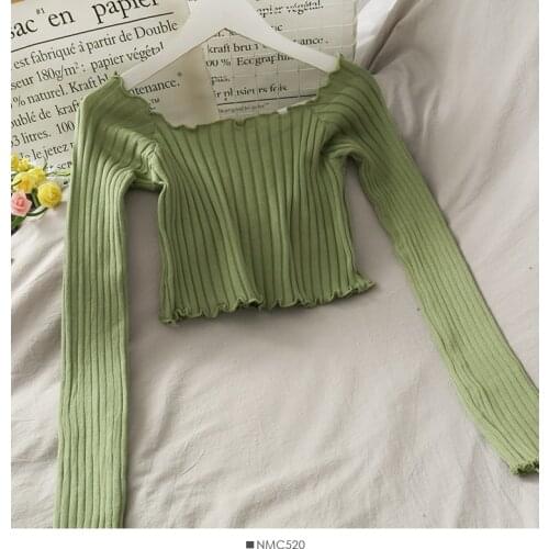 2020 Women Off Shoulder Short Shirt Casual Solid Slim Long Sleeve all-match Blouse WX71 long sleeve summer tops for women 2020