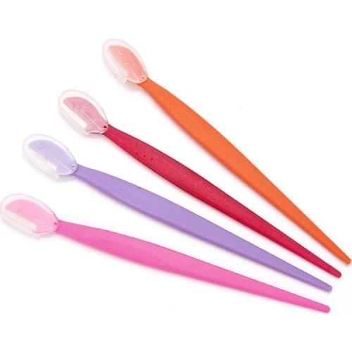 1/2Pcs Portable Eyebrow Trimmer Face Razor Eyebrow Trimmers Blades Shaver Hair Remover Makeup Beauty Tools Random Color