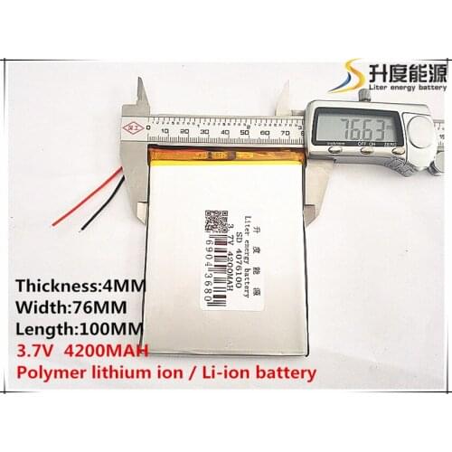 1PCS/Lot 3.7V tablet battery 0476100 4076100 4200MAH mobile power Tablet PC DIY