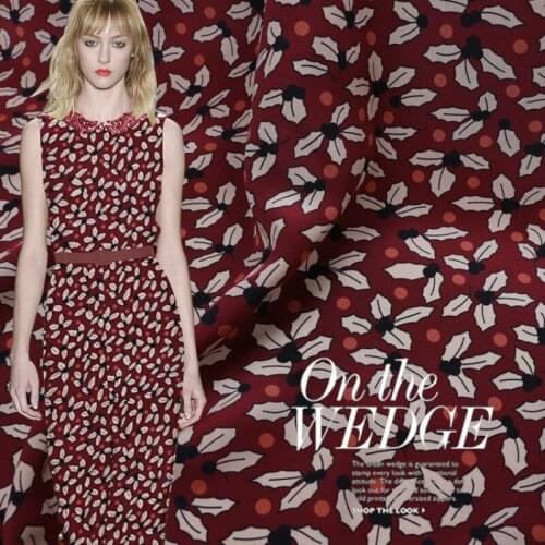 100% Mulberry Silk Crepe De Chine Digital Printed Fabric Drape Dress Shirt Sewing Material Summer Fabric by the Meter