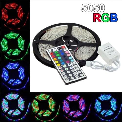 5m 12V 5A Waterproof IP65 5050 RGB SMD LED Flexible Strip light 300 LEDs + 44 Key IR Remote Controller