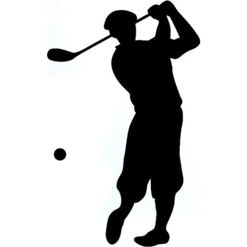 8.9CM*14.3CM Fashion Golf Sport Fitness Silhouette Black/Silver Vinyl Car Sticker S9-0096