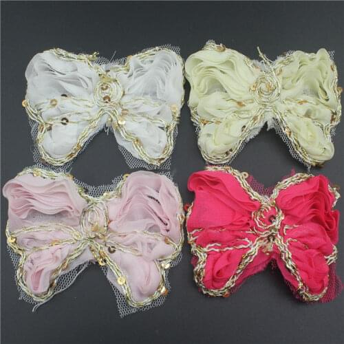 40pcs 9cm Chiffon Bow for Princess Girl Headband Hair Clips Accessories Hair Bows Clothing Scrapbooking Home Decorations