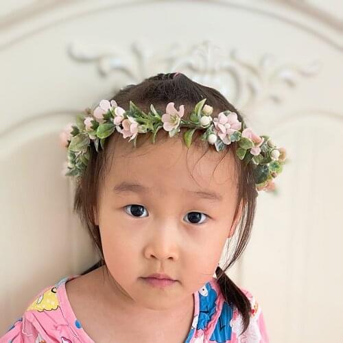 Free Shipping Baby Girl Blush Pink Flower Crown Wreath