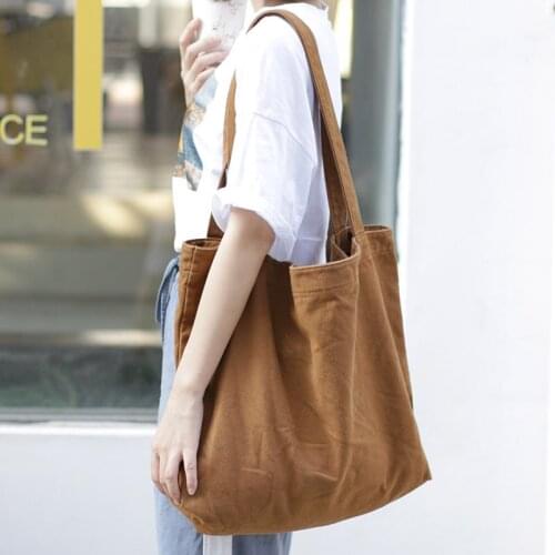 Raged Sheep Simple High Capacity Canvas Totes Solid Color Shoulder Bag Casual Retro Reusable Shopping Bag Handbag Grocery Bag