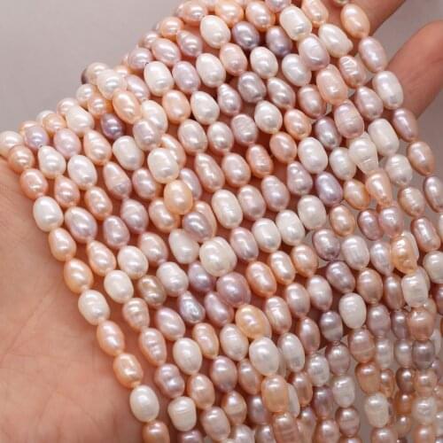 Natural Freshwater Pearl Beads Riceshape Color mixing Loose isolation Beads For jewelry making DIY necklace bracelet accessories