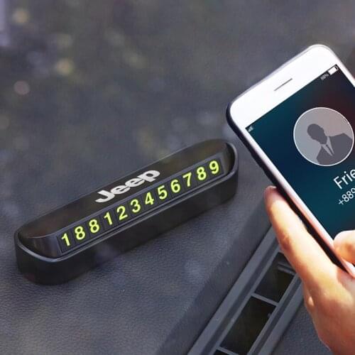 Car Temporary Parking Card Phone Number Card Plate Sticker for Jeep Cherokee car Accessories car styling