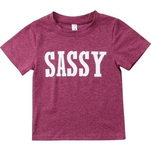 Kid T-Shirts Kid Toddler Baby Boy Girl Tops T-shirt Letter Printed Clothes Summer Red Grey 0-4Y