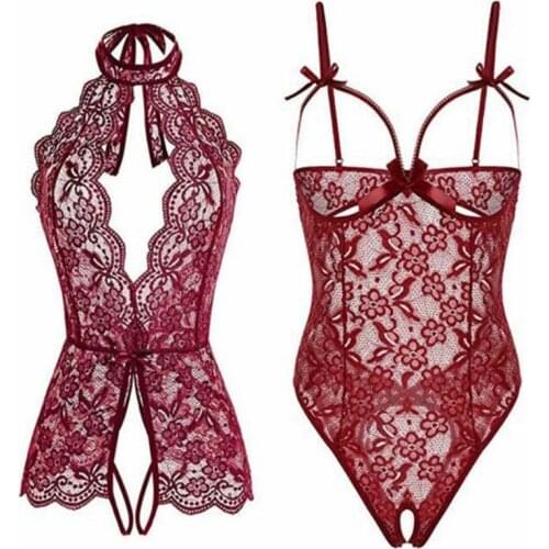 Erotic Lingerie Teddy Babydoll Women Lace Open Bra Sleepwear Sexy Lingerie Sex Costumes Plus Size Transparent Sex Clothes