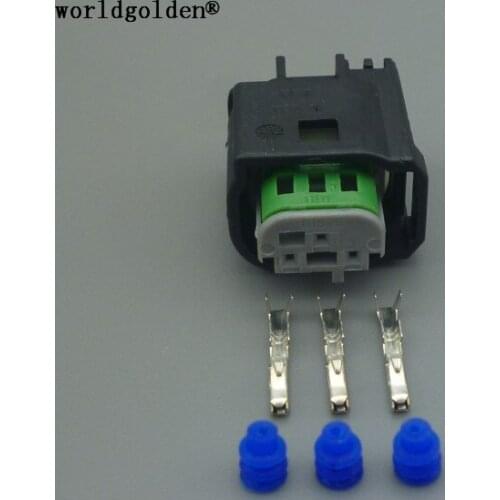 Worldgolden 3p 0.6mm female accelerator pedal waterproof electrical connector plug for Benz BMW Citroen Peugeot 2-967642-1