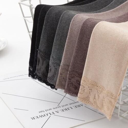 Cotton Leggings Women Lace High Waist Warm Pants Femme Cotton Stripe One-piece Winter Leggings Womemn