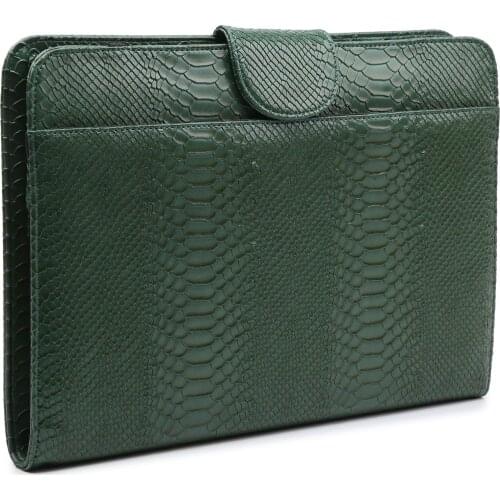 Python Pattern Clutches Pu Leather Laptop Bags Women Sleeve Bag Notebook Case Cover Pouch for 13 Inches Macbook Laptop Holder