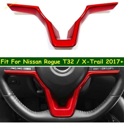 Lapetus Steering Wheel Button Frame Cover Trim Fit For Nissan Rogue T32 / X-Trail 2017 - 2020 Carbon Fiber ABS Auto Accessories
