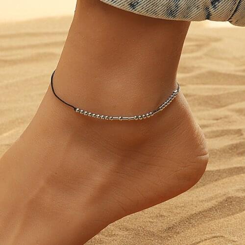 Best Bitches Morse Code Anklet Hidden Message Morse Code Black Rope Bracelet for Women Men Best Friend Bestie Bracelet Gifts