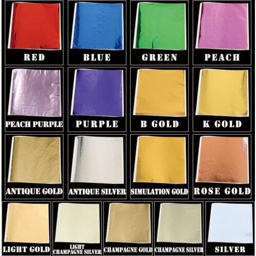 Imitation Gold Leaf Sheets ,Gilding Flakes ,Glitter Paper 100pcs ,for Home Decoration Wall Furniture Statue Crafts Nail 8x8.5cm