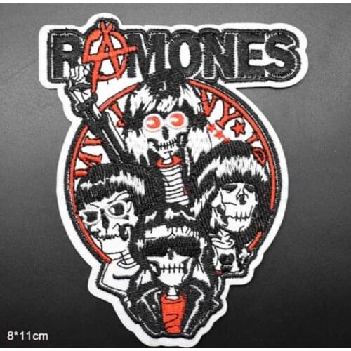 Red A Punk Four Man Iron On Embroidered Clothes Patches For Clothing Stickers Garment Wholesale Music Band