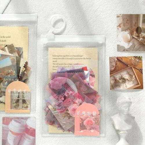 Natural Melody Series Flowers Material Paper Junk Journal Planner Paper Stickers Scrapbooking Decorative DIY Craft Photo Album