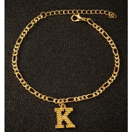 2020 New Fashion A-Z Letters Anklet for Women Initial 26 Alphabet Charm Bracelet Leg Chain Gold Ankle Bracelet Name Jewelry
