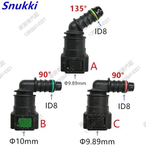 9.89mm ID8 plastic fittings female connector Fuel line quick connector with double lock special for car 5 pcs one lot