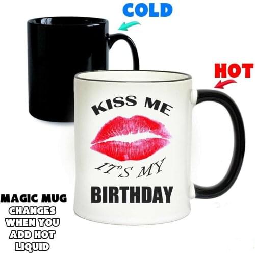 BIRTHDAY MUG GIFT | Kiss Me Its My Birthday Magic Mug Colour Changing Mugs