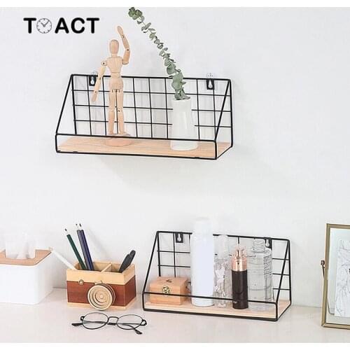 Hanging Rack Iron Frame Sundries Shelf for Wall Holder Display Storage Box Mesh Wire Metal Room Organizer Flower Wall Stand