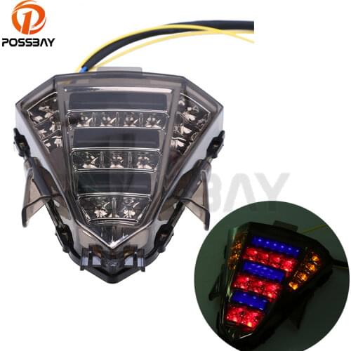 POSSBAY Motorcycle Turn Signal Integrated Light Rear LED Brake Taillight Motocicleta for Yamaha R15 2014-2016 Stop Lights