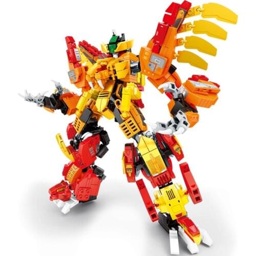 780Pcs Science Technic Series Educational Building Blocks Toys For Kids Boys DIY Birthday Present 4 in 1 Robot Model Small Brick