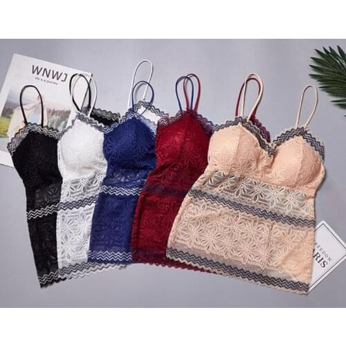 Sexy Ladies Lace Floral Tube Top Female Camisoles Tanks Top Bralette Soft Tops Crop Tops