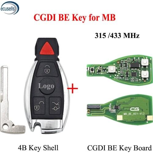 CGDI Smart Remote Key for Mercedes for Benz Supports BGA 315MHz or 433MHz Buttons Support all FBS3 and Automatic Recovery
