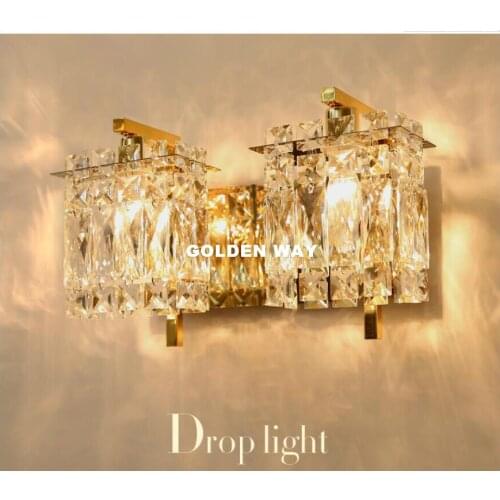 Modern Crystal Wall Lamp Bedroom Bedside Lamp Aisle Corridor Wall Lights Gold/Silver Living Room Wall Sconce Lights Crystal Lamp
