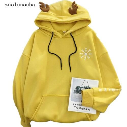 2020 New Autumn And Winter Cartoon Embroidery Ladies Hoodie Plus Velvet Thick Loose Casual Drawstring Pocket Women Sweatshirt