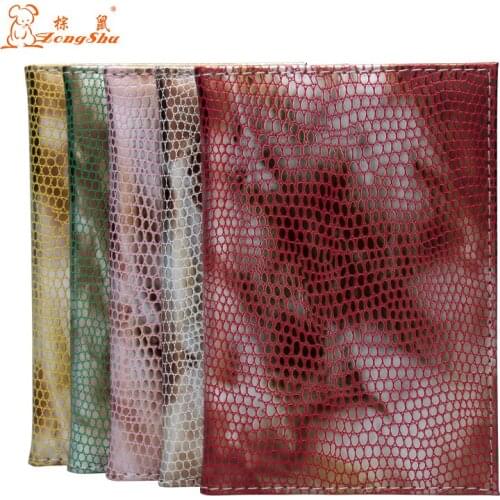 ZONGSHU Unisex Red Serpentine Fashion Passport Cover Put Card Ride Card Passport Case Holder Pu Cover