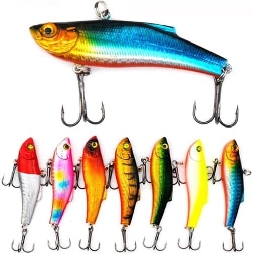 1 PC 7 cm / 18g winter hard sea fishing lure VIB 3D bait eyes with lead inside the swivel diving Jig wing wobbler crank
