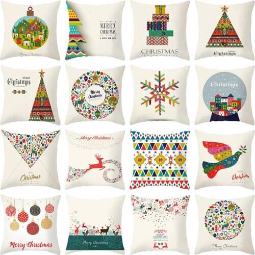 1pcs Creative Christmas Series Home Decorative Pillowcases Fashion Elk Santa Claus Pillow Case For Family Merry Christmas Gift