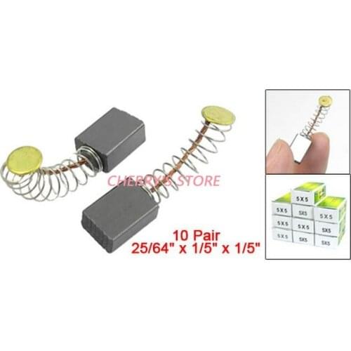 10 Pair 5 x 5 x 10mm Power Tool Motor Carbon Brushes