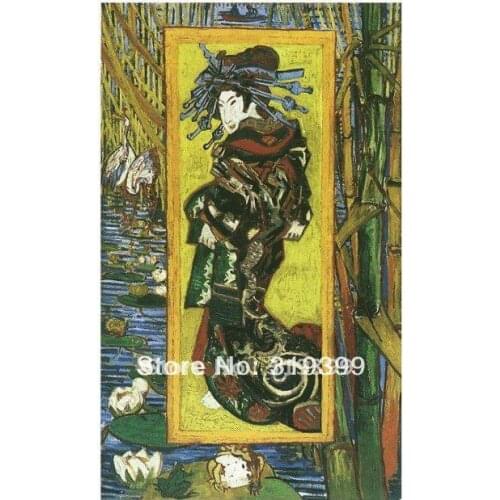 100% handmade Vincent Van Gogh Oil Painting reproduction, Japonaiserie Oiran (after Kesai Eisen) ,Museum quality, Free DHL