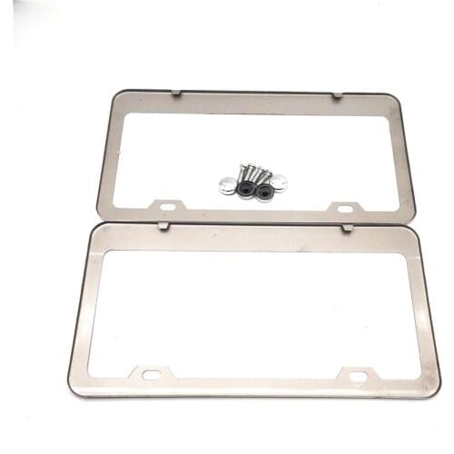 12-1/4" * 6-3/8" Chrome Car License Plate Frame Tag Cover with Screw Caps Universal