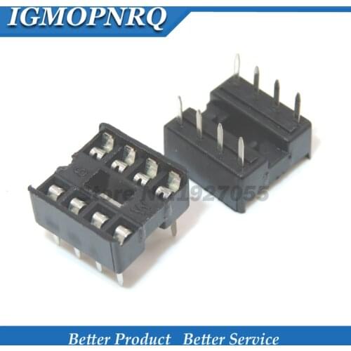 20pcs IC socket DIP-8 square hole 8-pin 2.54mm dip DIP8 Adapter solder 8-pin high quality integrated circuit connector new