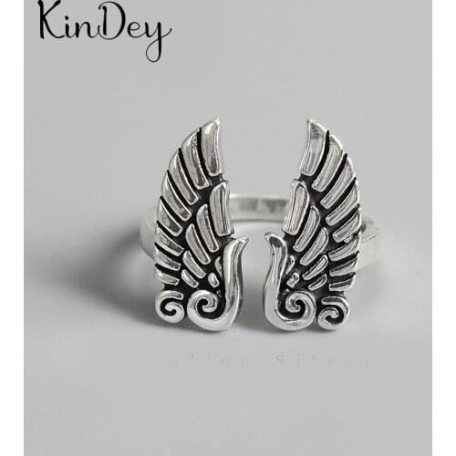 2021 New Bohemian Ethnic Wings Ring For Women Female Fashion Finger Rings Korean Rings Girl Party Gift Gothic Jewelry