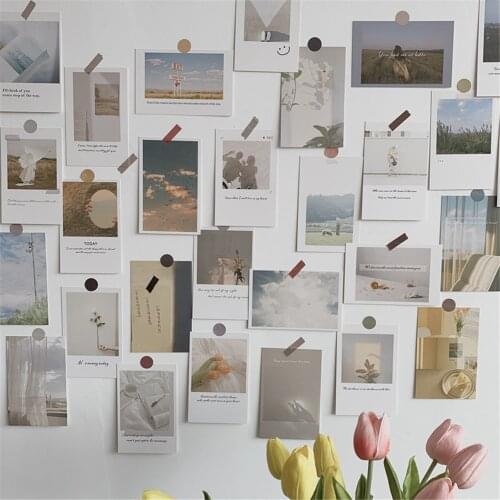 30 Pcs Simple and Fresh Korean Style Art Card Set Wall Collocation Decoration Photo Diy Background Art Wall Sticker Home Decor