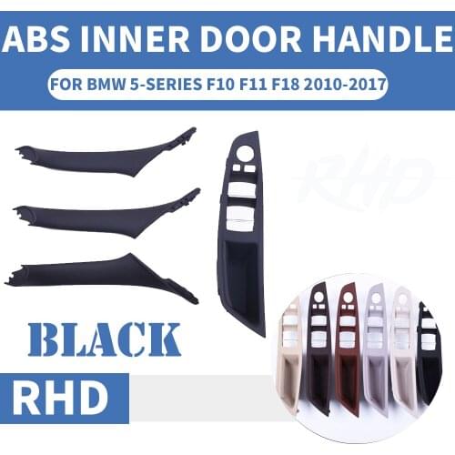 4PCS Right Hand Drive RHD For BMW 5 series F10 F11 520 525 Mocha Car Interior Door Handle Inner Panel Pull Trim Cover Armrest