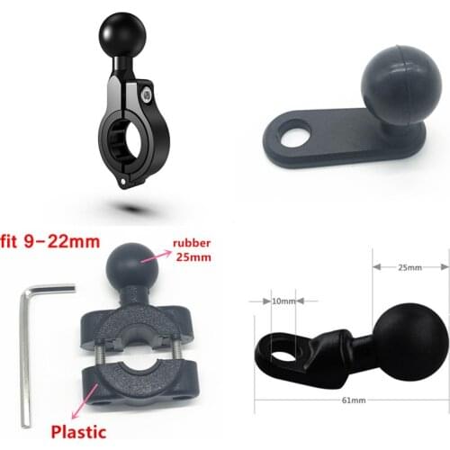 Aaluminum Motorcycle Fixed Bracket Adapter 25MM Ball Head Handlebar Mirror Bracket Base Bicycle Mobile Phone GPS Mount Stand