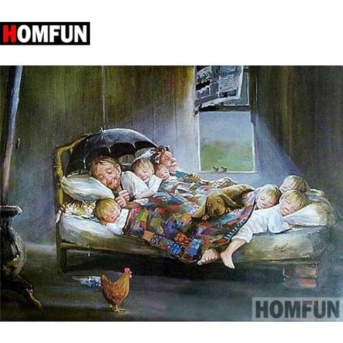 HOMFUN 5D DIY Diamond Painting Full Square/Round Drill "Character sleeping" 3D Embroidery Cross Stitch gift Home Decor A01401