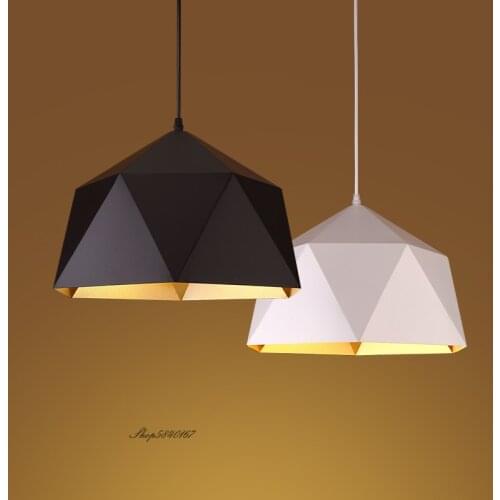 American Rural Iron Pendant Light Geometry Color Light Fixture Dining Room Lights Decor Loft Cafe Restaurant Suspension Hanglamp