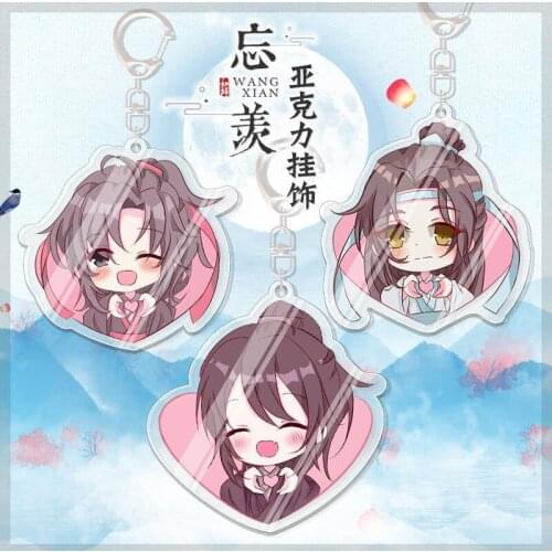 Anime Mo Dao Zu Shi Cosplay The Untamed Wei Wuxian Lan Wangji Cosplay Keychain Key Chains Acrylic Keyrings Gifts For Girls CS342