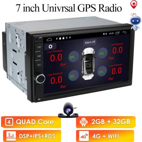 2 Din 7'' Quad core Universal Android 10 2GB RAM Car Radio Stereo GPS Navigation WiFi 1024*600 Touch Screen 2din Car PC USB Map