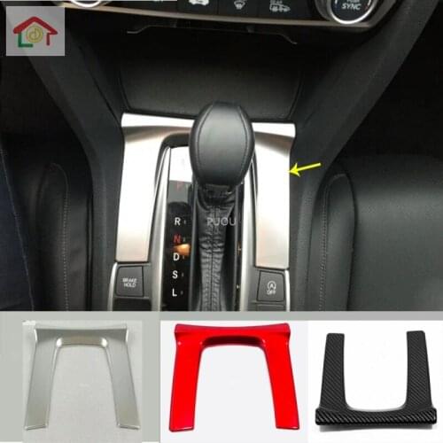 Car Cover Styling Interior Front Shift Stand Stall Paddle Cup Trim Frame Parts 1pcs For Honda Civic 10th Sedan 2019 2020