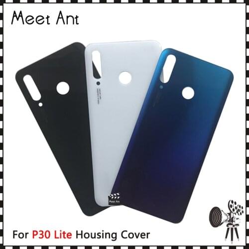 For Huawei P30 Lite / Nova 4E MAR-LX1M MAR-AL00 MAR-TL00 Back Housing Battery Cover Door Rear Cover Glass with Adhesive