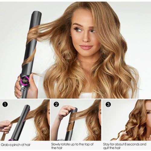 Electric Hair Straightener Digital Display Anti-Scald Anion PTC Ceramic Heater 10 Levels Temperature Adjustable Straightening